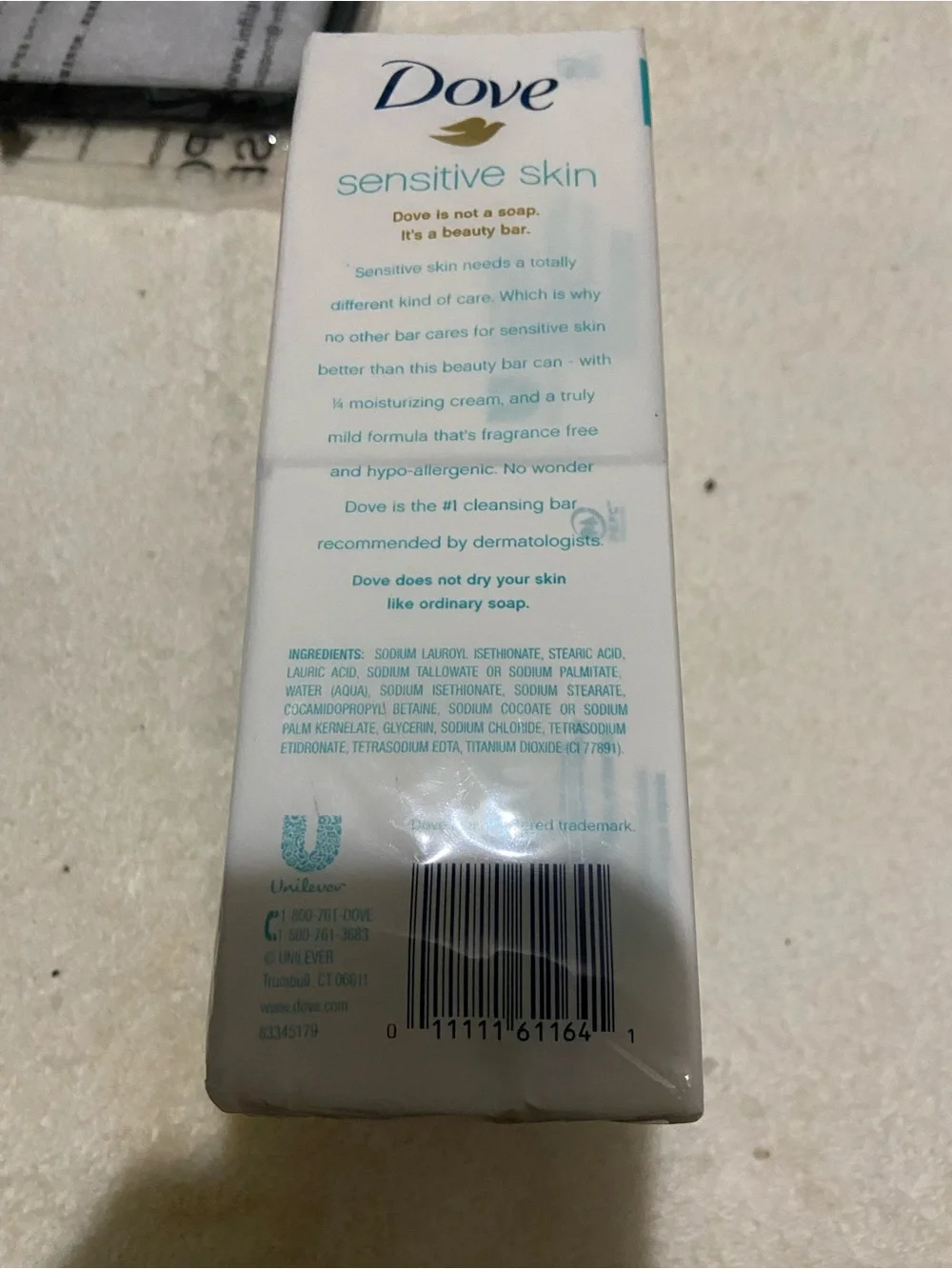 Dove Sensitive Skin Unscented Hypo-Allergenic Fragrance Free 6 Bars NIP
